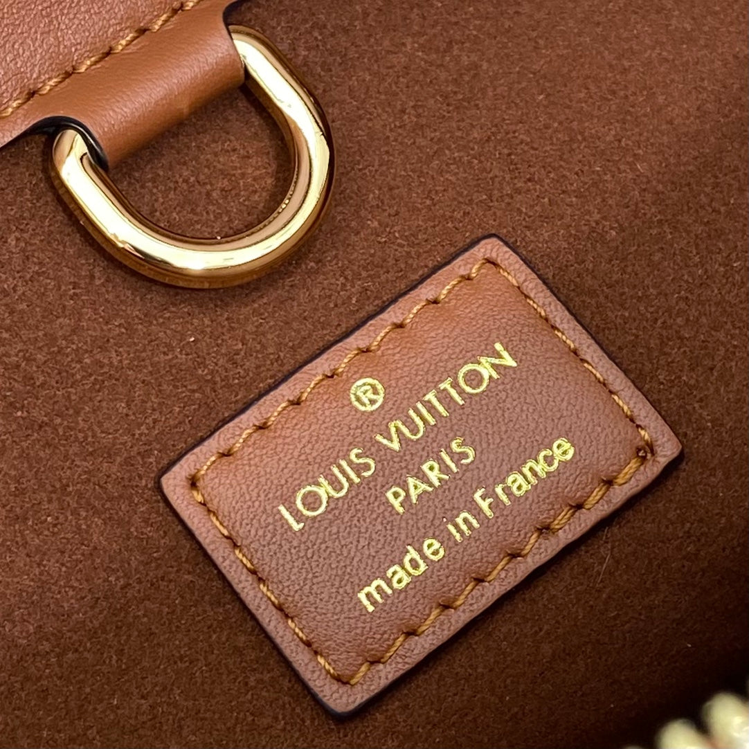 Louis Vuitton Classic Brown Leather Satchel Handbag with Crossbody Strap