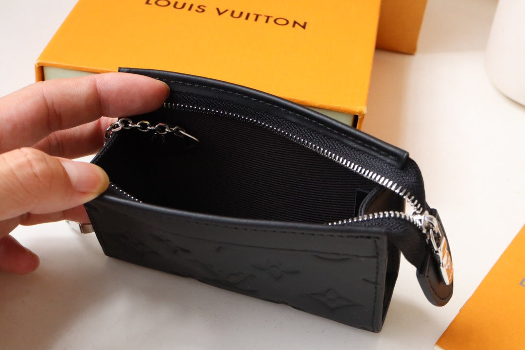 Louis Vuitton Black Monogram Empreinte Lambskin Pochette Coussin Bag