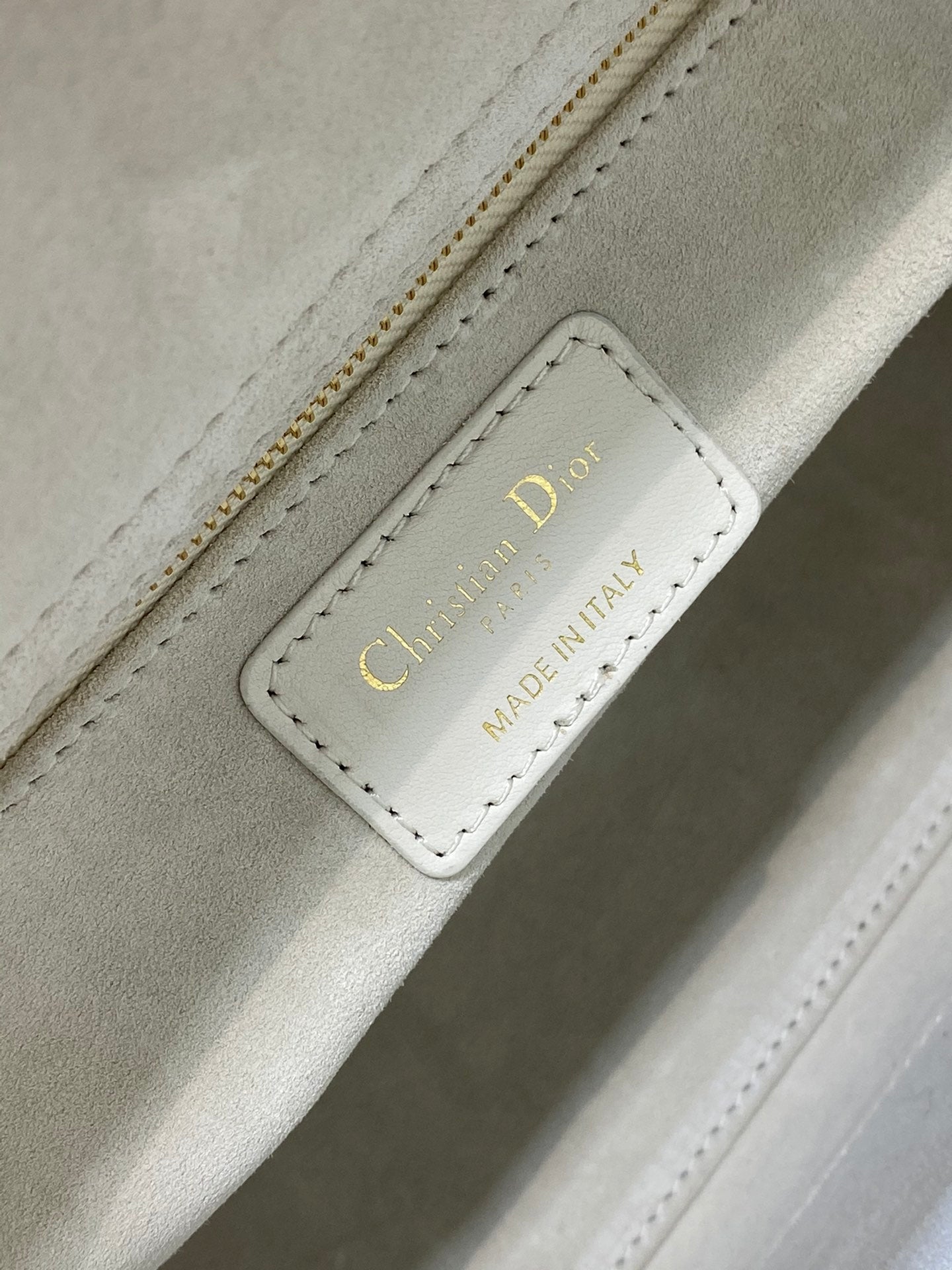 Small Lady Dior Bag - White Cannage Lambskin with Gold-Finish Metal Charms