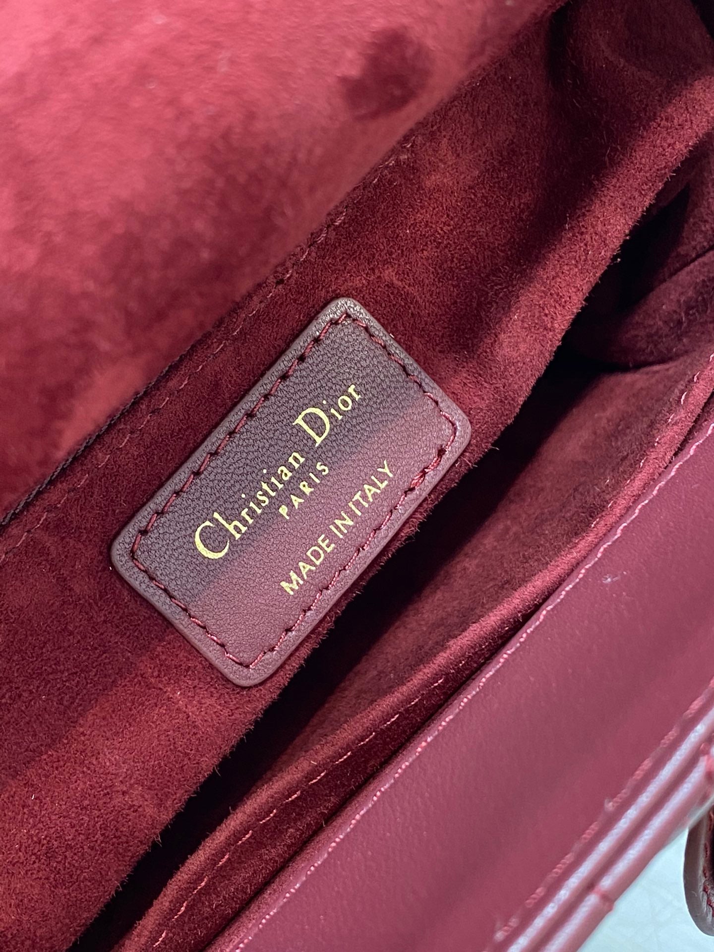 Christian Dior Small Lady Dior My ABCDior Bag - Burgundy Lambskin Cannage
