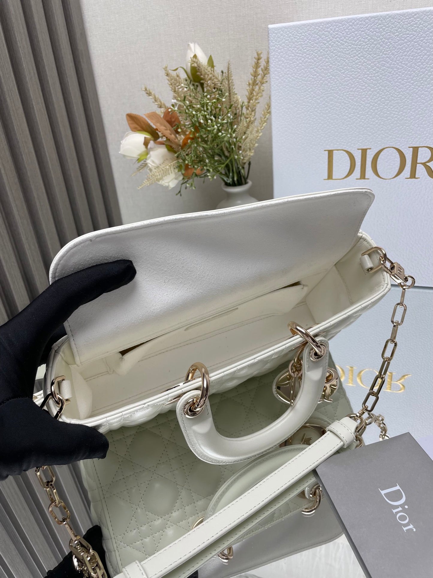 Christian Dior Lady D-Joy Bag - Latte Cannage Lambskin - Women's Luxury Handbag