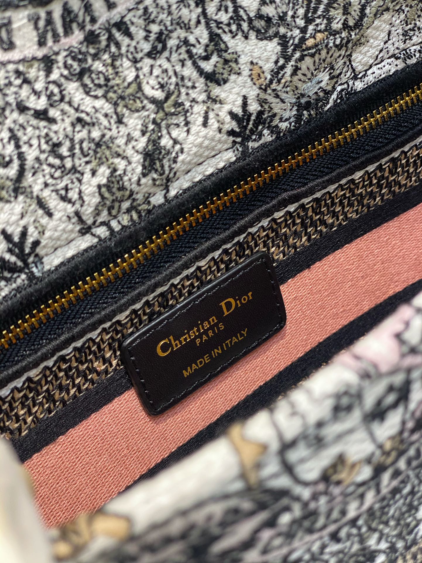 Christian Dior Lady D-Lite Embroidered Canvas Bag - Medium