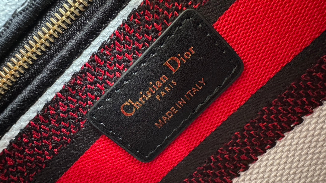 Christian Dior Lady D-Lite Medium Bag - Burgundy Toile de Jouy Embroidery
