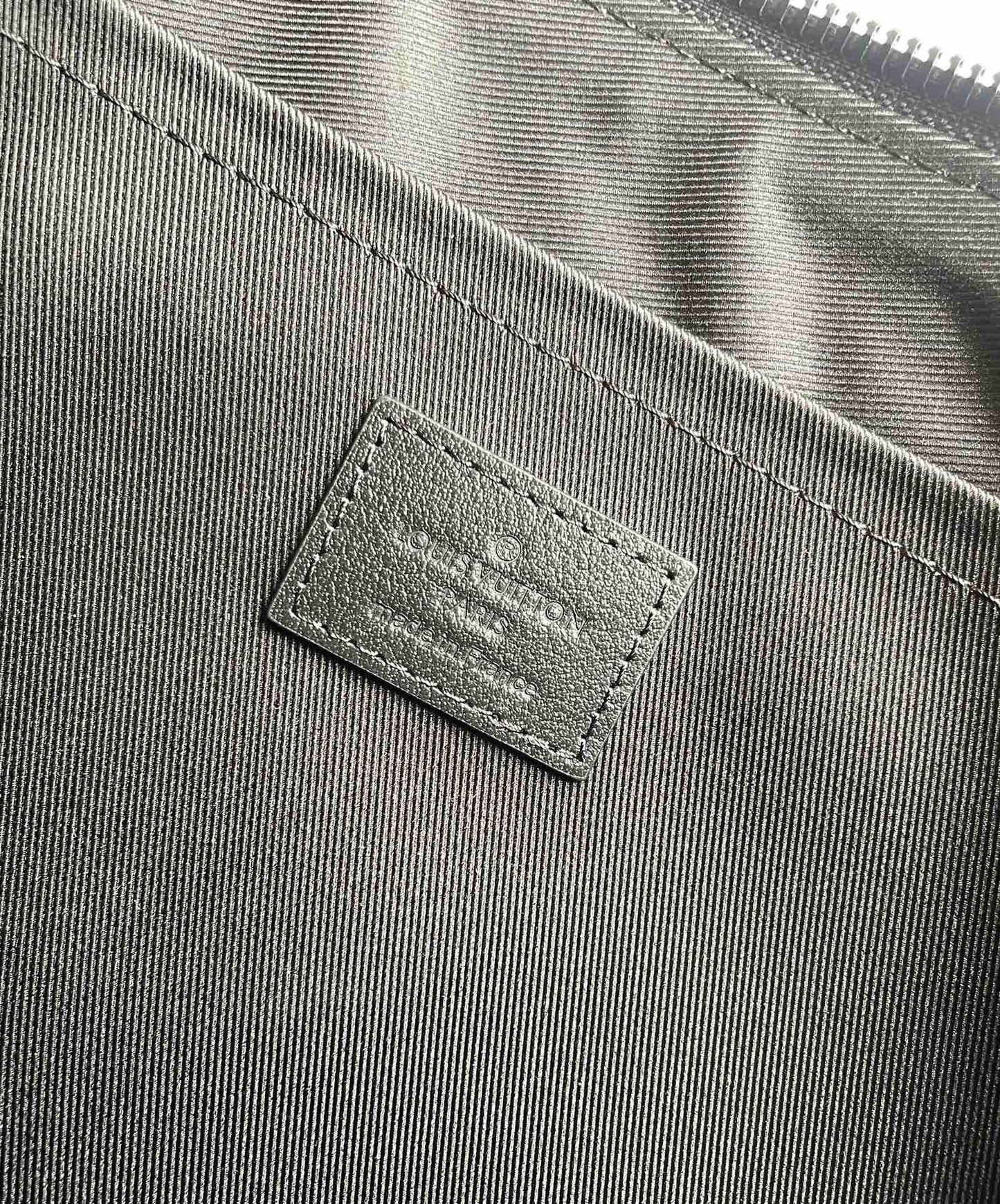 Men's Luxury Checkered Canvas Pouch - Black and Grey Pattern Clutch Bag