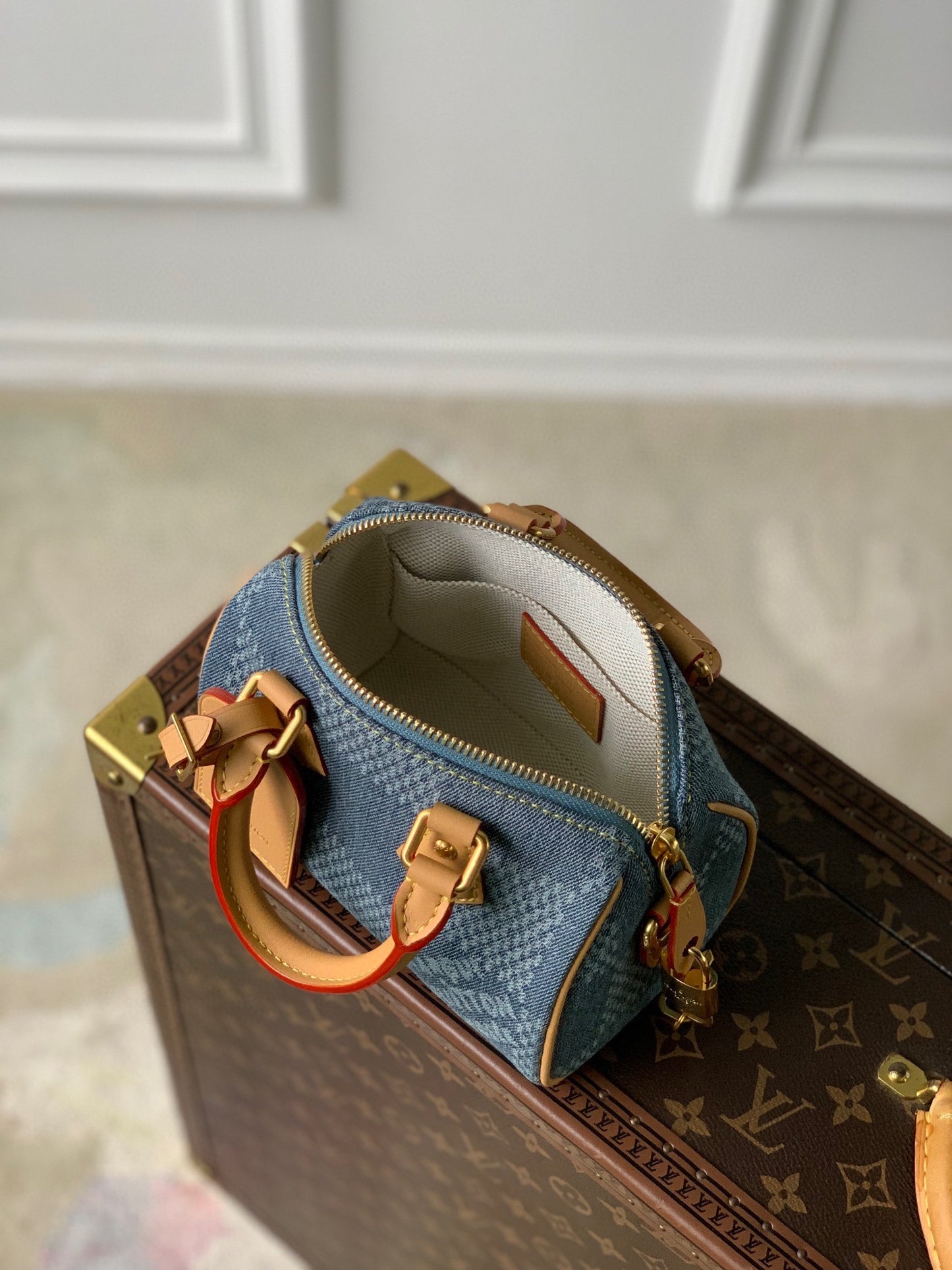 Louis Vuitton Nano Speedy Damier Denim Handbag - Mini Crossbody Bag