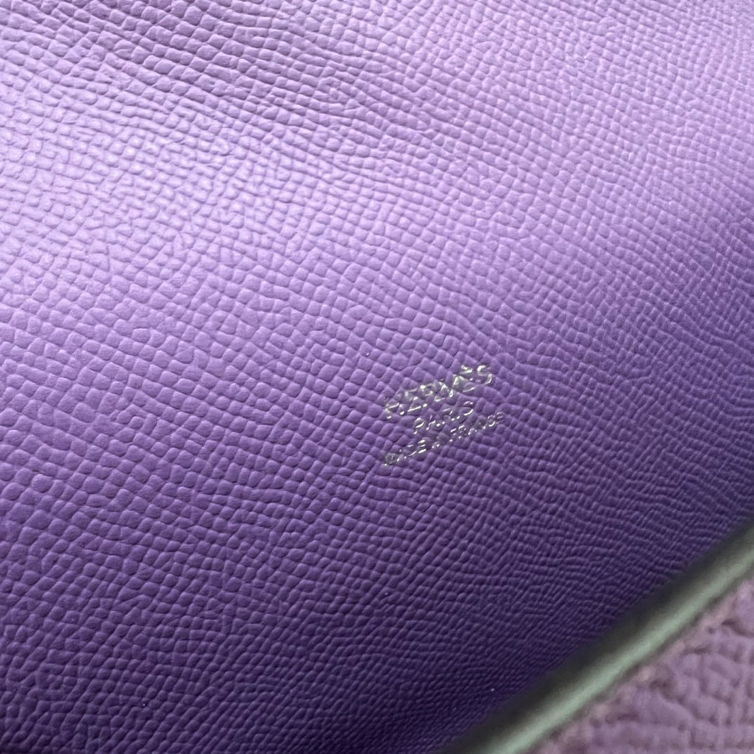 Hermès Purple Leather Card Holder Wallet - Anemone Epsom Leather