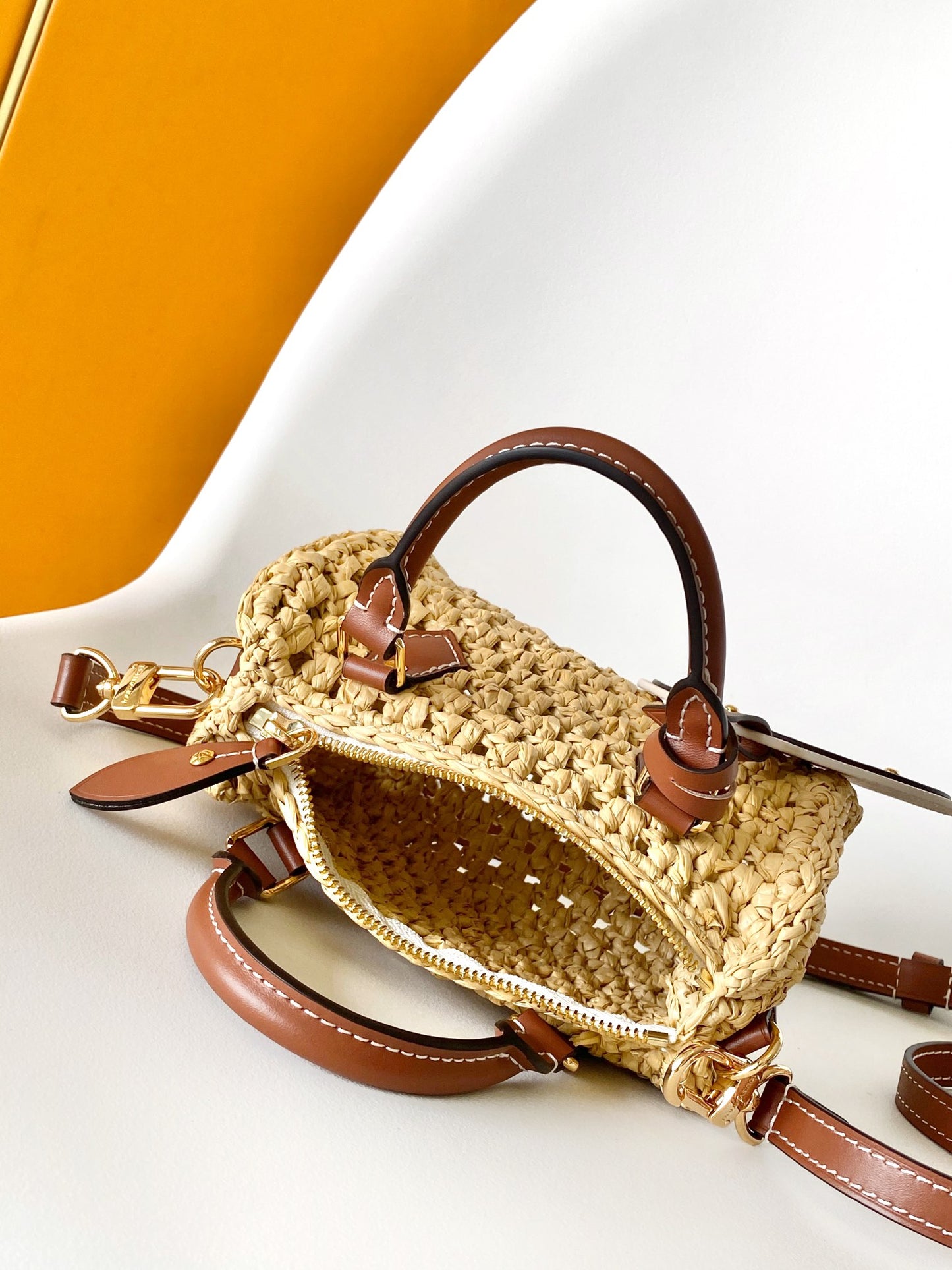 Louis Vuitton Papillon BB Raffia Handbag - Natural & Brown