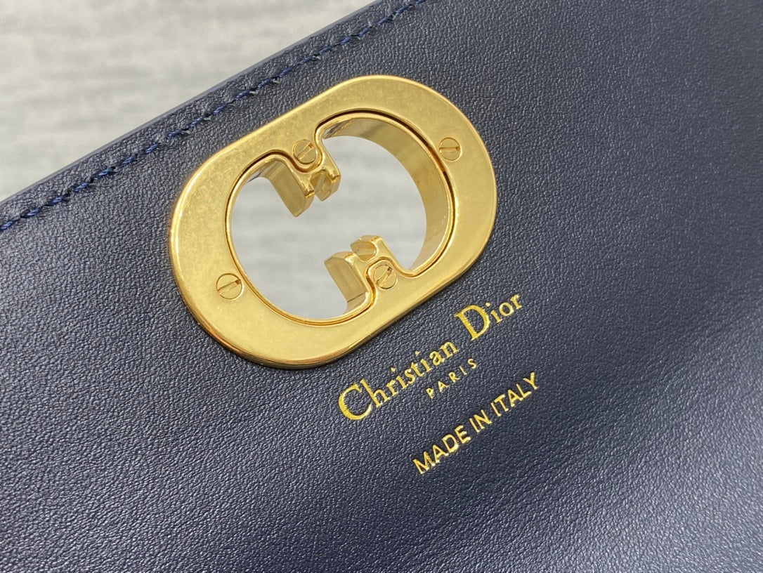 Dior 30 Montaigne East-West Bag in Blue Oblique Jacquard and Navy Calfskin