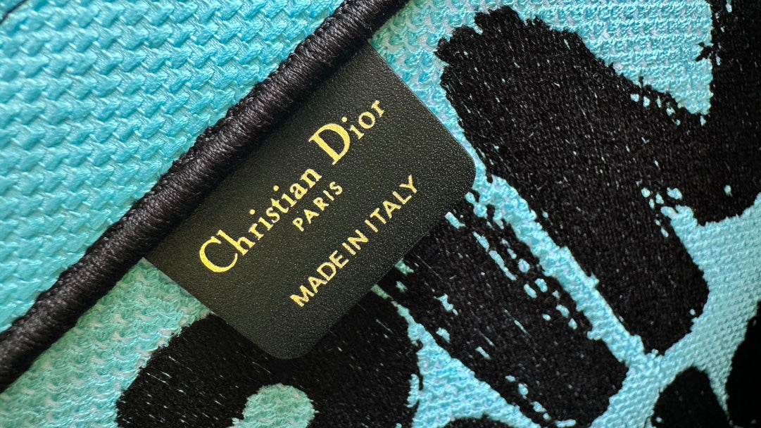 Christian Dior Medium Book Tote - Miss Dior Graffiti Yellow & Black Canvas