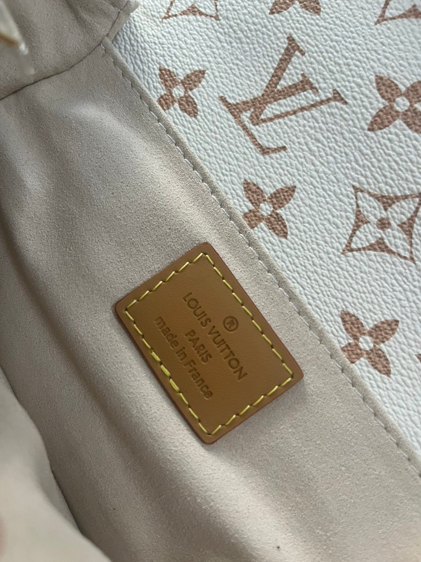 Classic Cream Monogram Luxury Shoulder Bag with Gold Chain & Crossbody Strap