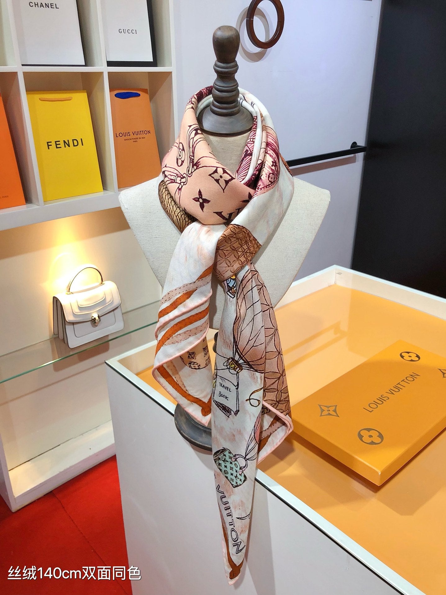 Louis Vuitton Silk Scarf Collection - Designer Printed Bandeau Neck Scarf for Women, Assorted Patterns