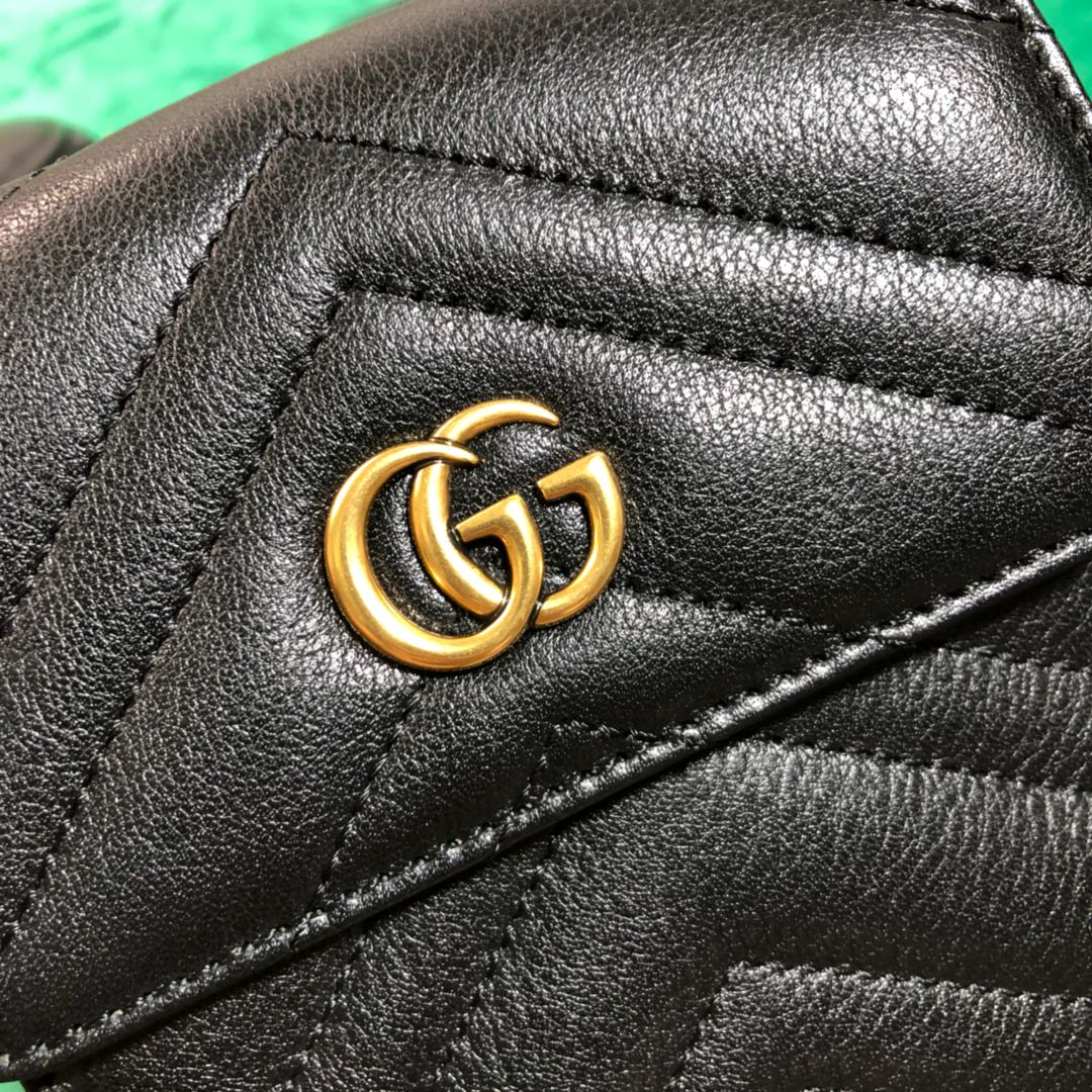 Gucci GG Marmont Matelassé Multi-Pouch Belt Bag in Black Leather