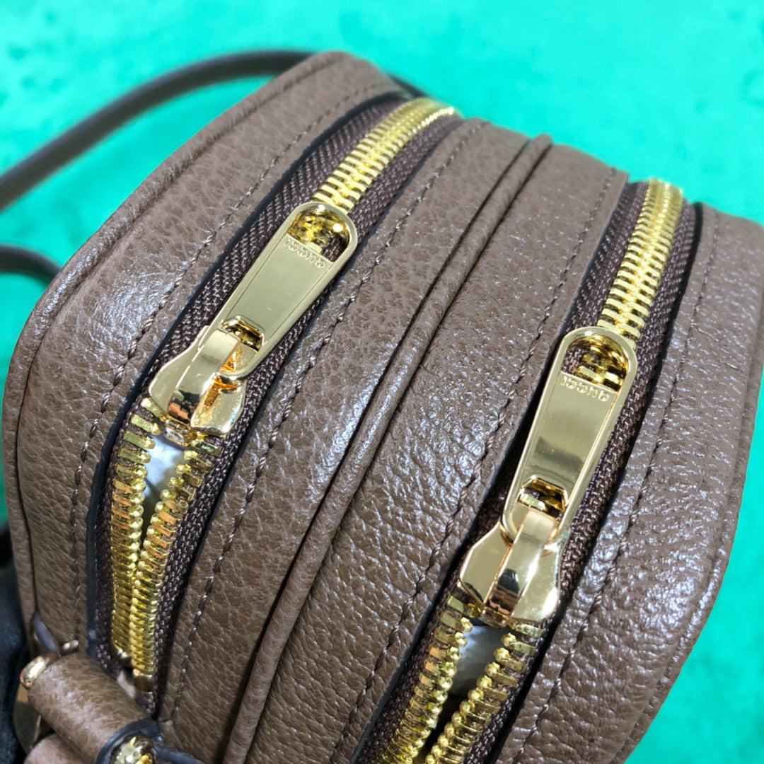 Gucci Ophidia GG Supreme Mini Bag - Beige/Ebony Canvas with Web Stripe