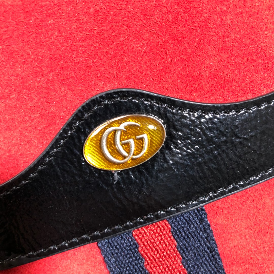 Red Suede and Black Leather Mini Shoulder Bag with Web Stripe and Logo