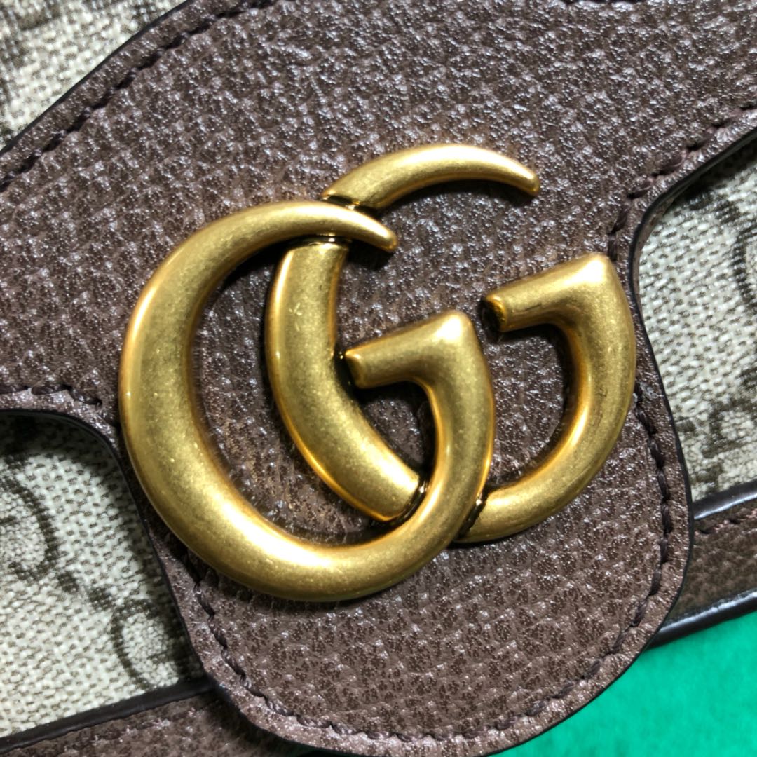 Gucci GG Marmont GG Supreme Mini Bag with Chain - Beige/Ebony