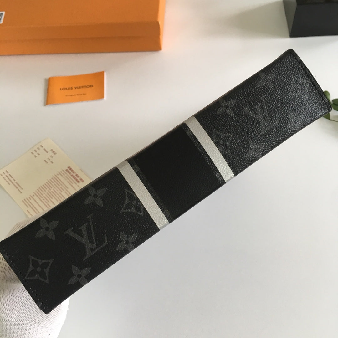 Louis Vuitton Monogram Eclipse Pochette Voyage MM Clutch Bag - Black/Grey