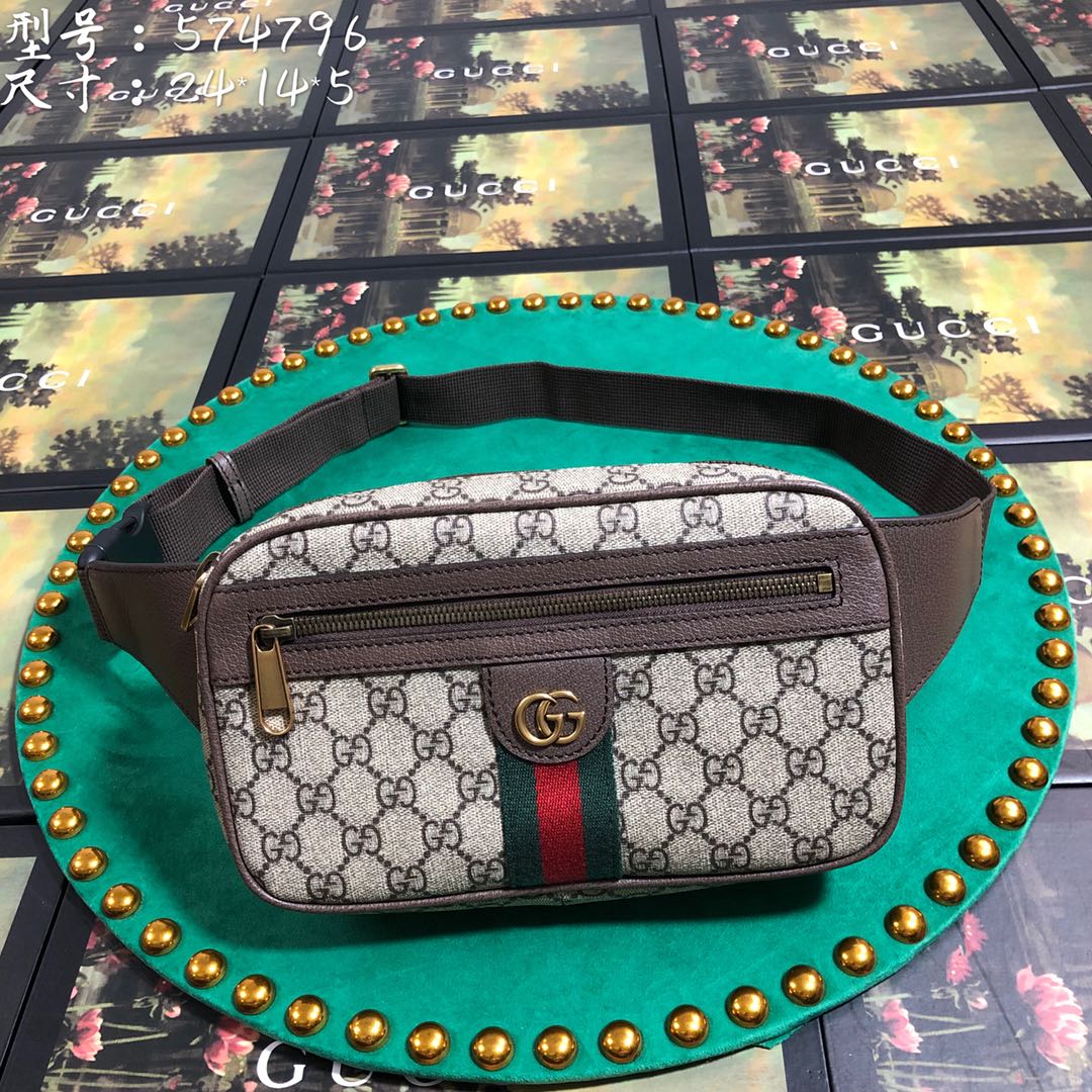 Gucci Ophidia Small Belt Bag in GG Supreme Canvas with Web Detail