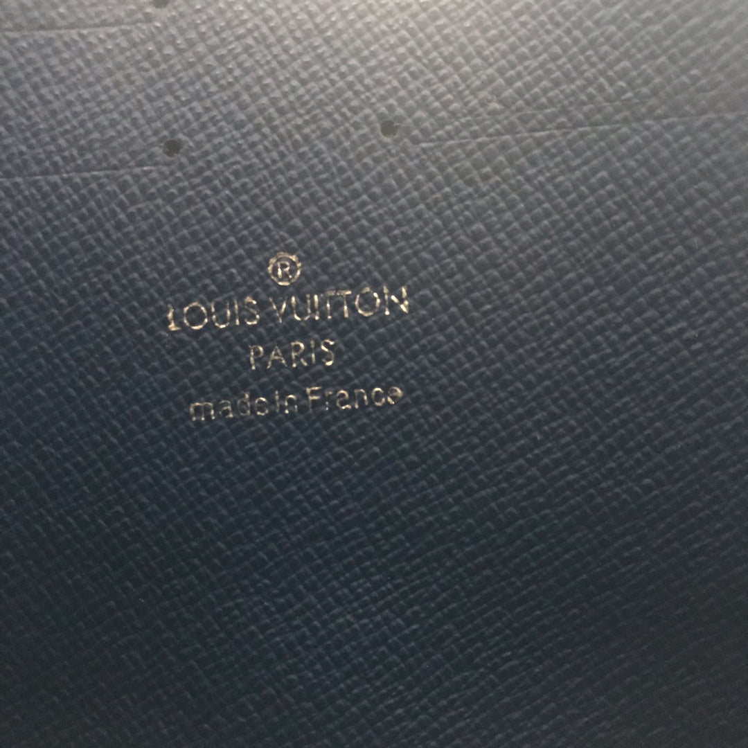 Louis Vuitton Pochette Voyage MM Monogram Shadow Navy Blue Men's Clutch Bag