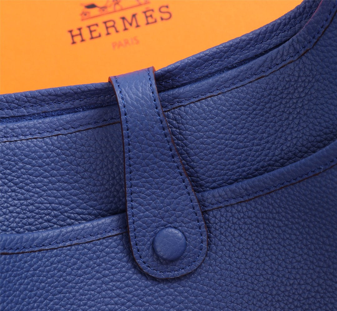 Hermès Evelyne III PM Blue Taurillon Clemence Leather Shoulder Bag