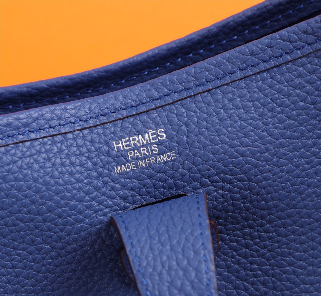 Hermès Evelyne III PM Blue Taurillon Clemence Leather Shoulder Bag