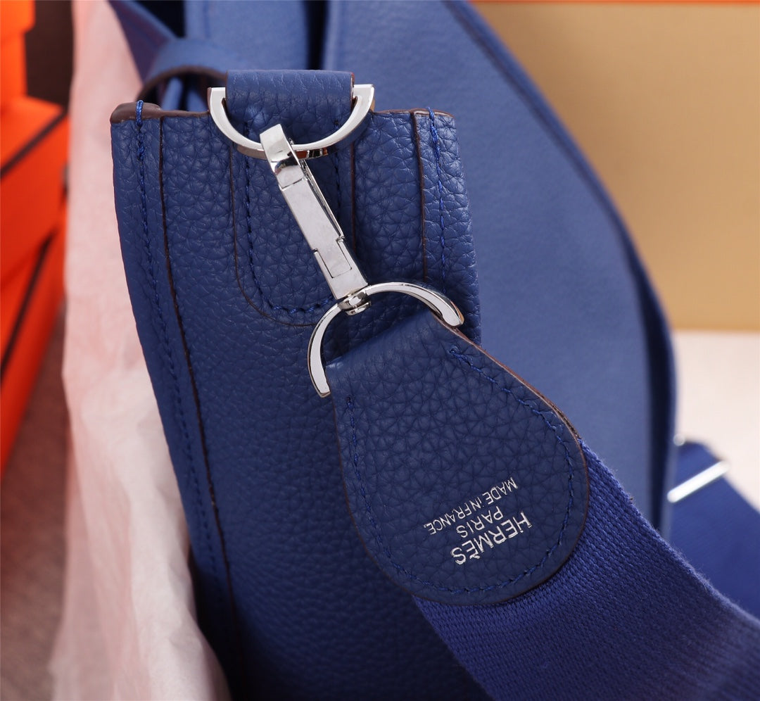 Hermès Evelyne III PM Blue Taurillon Clemence Leather Shoulder Bag