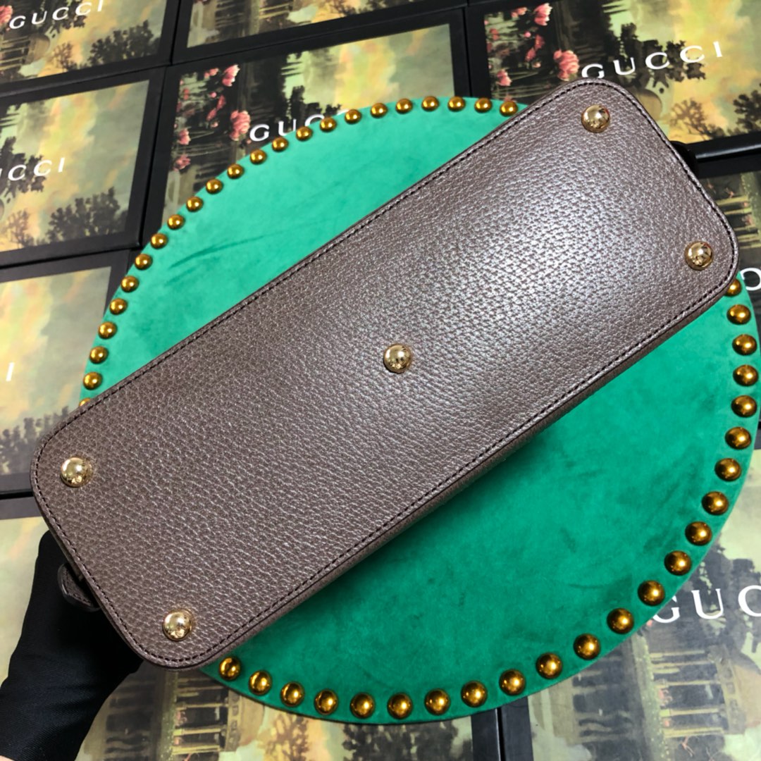 Gucci Horsebit 1955 Small Top Handle Bag GG Supreme Boutique Print Brown