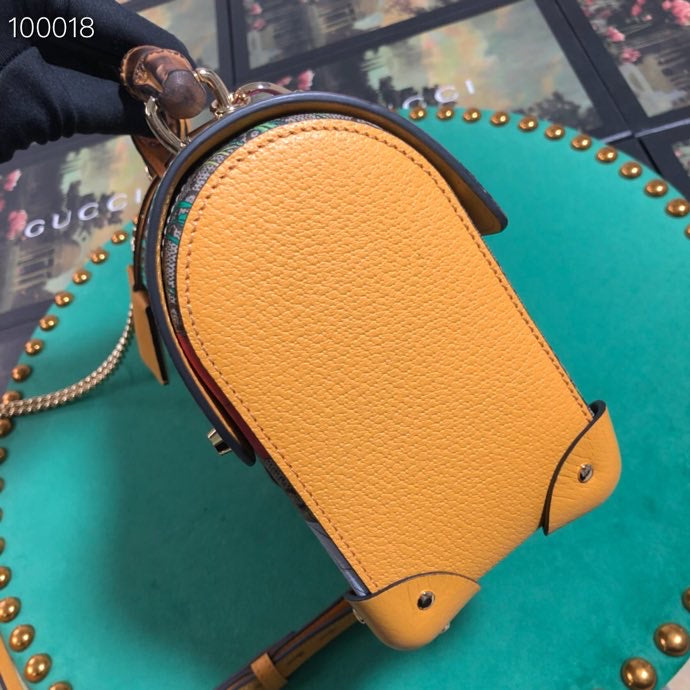 Luxury GG Supreme Floral Canvas Handbag with Bamboo Handle &amp; Padlock