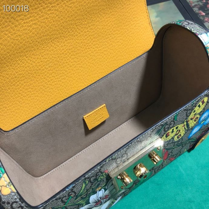 Luxury GG Supreme Floral Canvas Handbag with Bamboo Handle &amp; Padlock