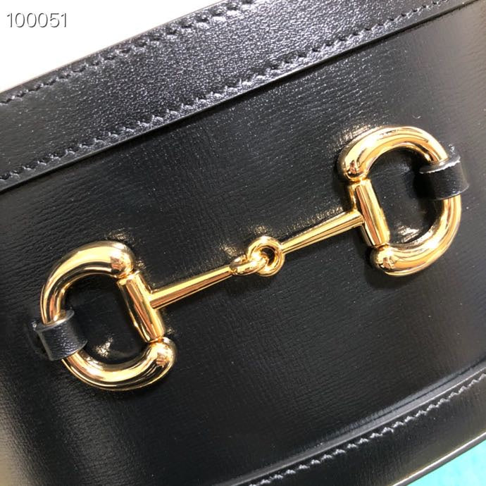 Gucci Two-Tone Leather Drawstring Bucket Bag with Gold Horsebit