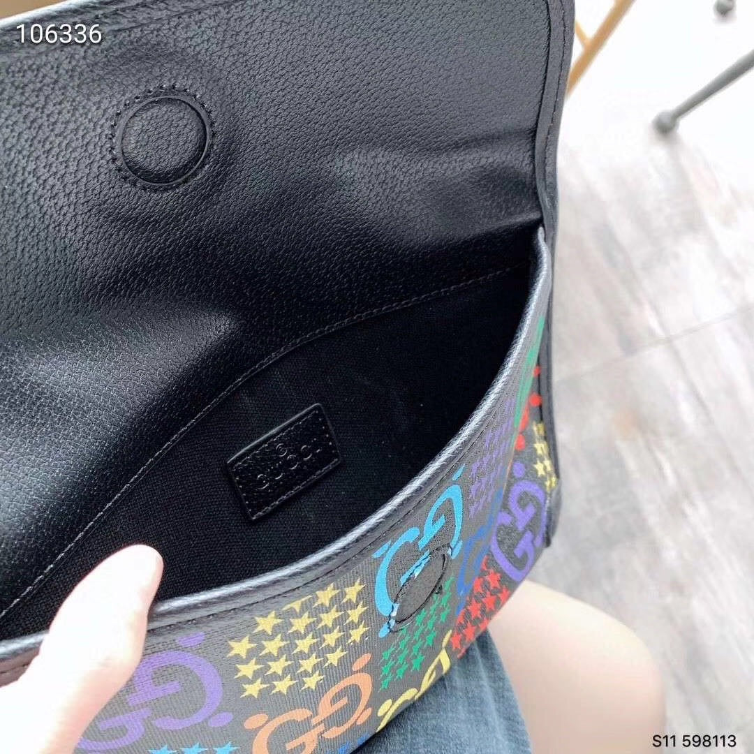 Gucci Multicolor Monogram and Star Print Waist Bag Fanny Pack