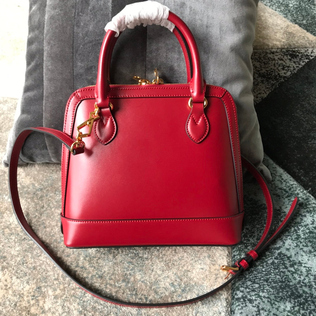 Gucci Horsebit 1955 Small Top Handle Bag in Red Leather