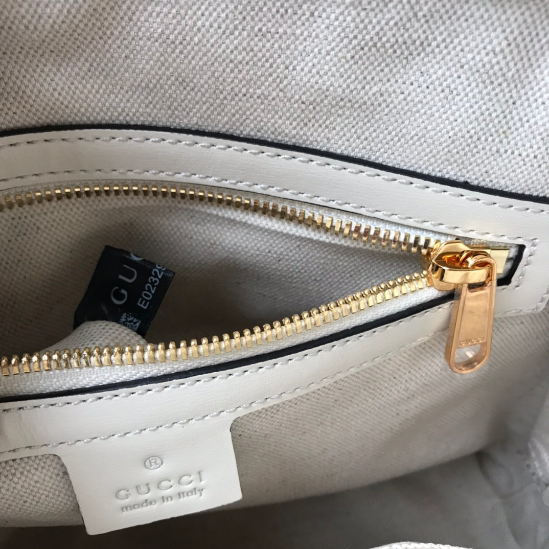 White Leather Horsebit 1955 Small Top Handle Bag - Designer Inspired Dome Satchel