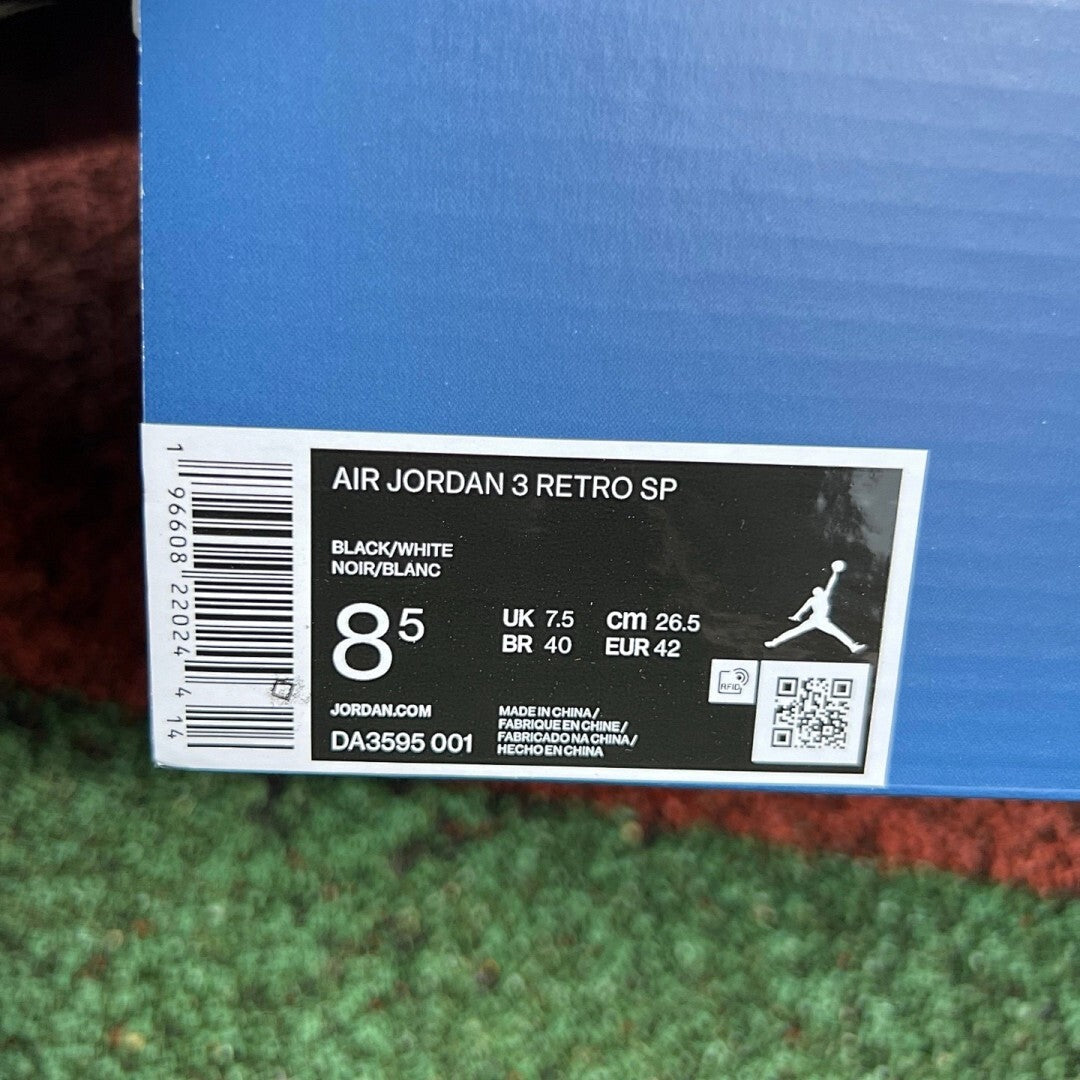 Air Jordan 3 Retro SP Fragment Design Black White DA3595-100