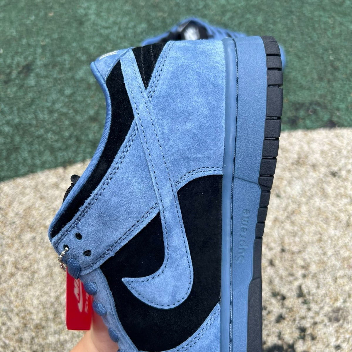 Supreme x Nike Dunk Low SB in the "Ocean Fog"