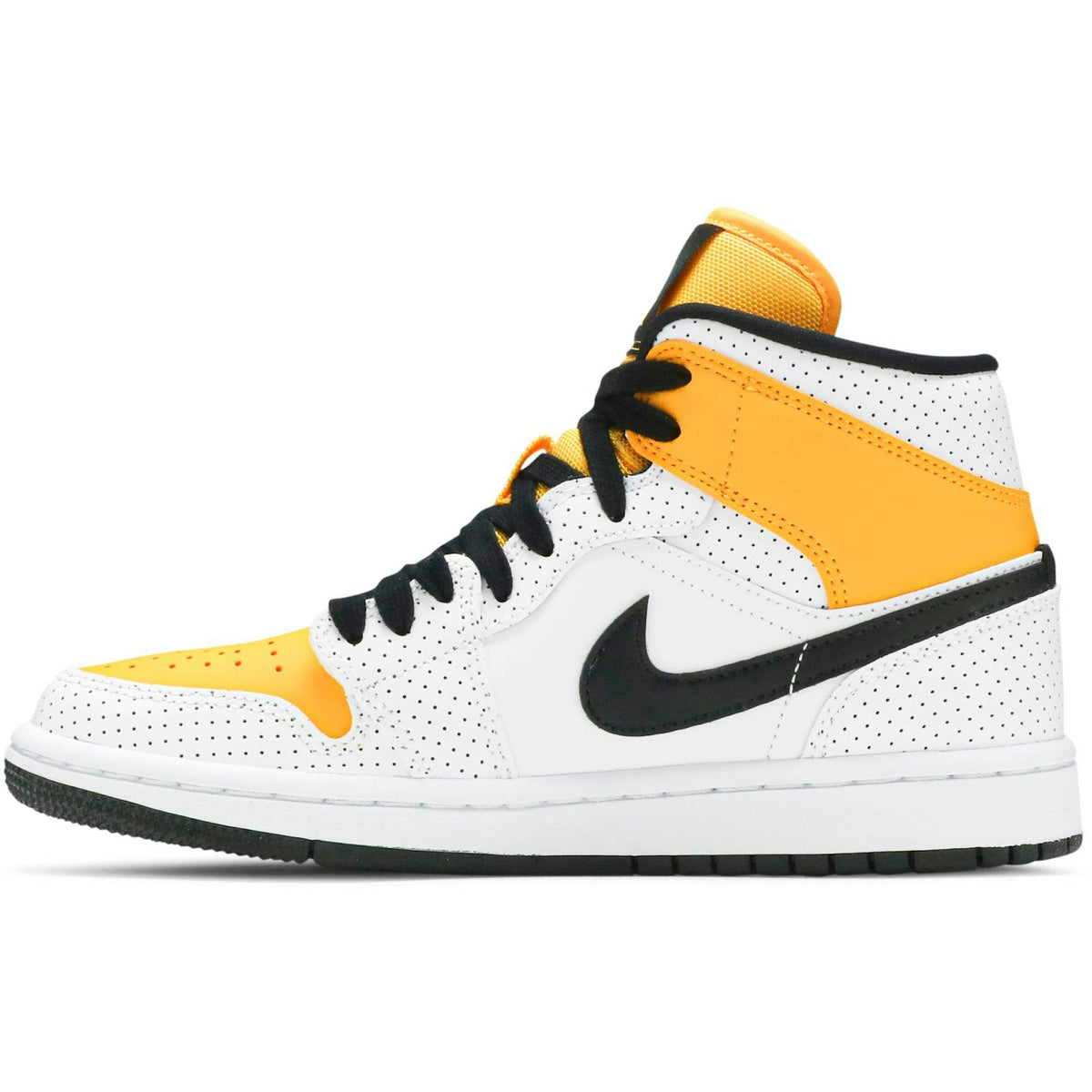 ( Women ) Air Jordan 1 Mid 'Perforated – White University Gold' BQ6472-107