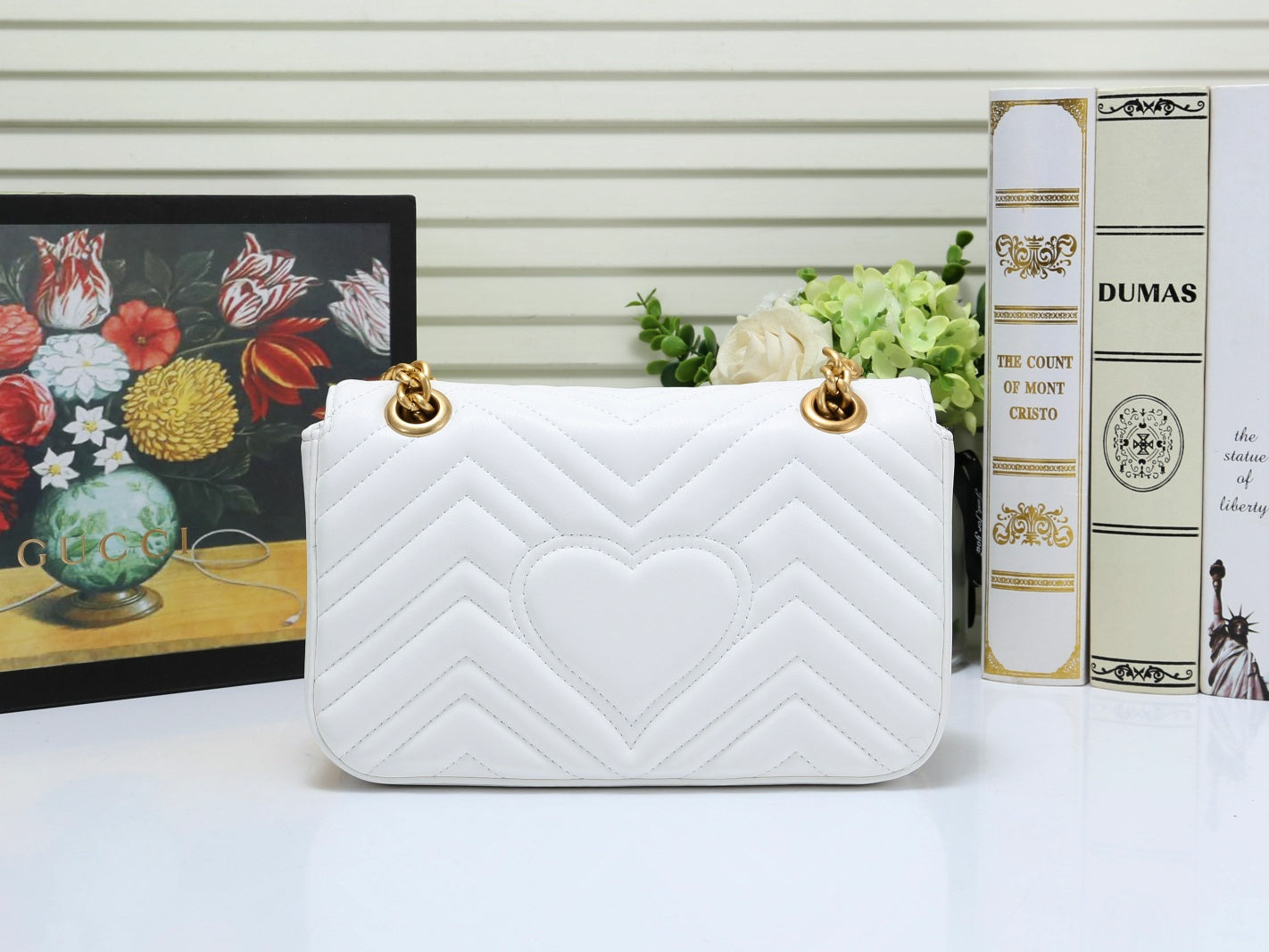 Gucci GG Marmont Small Matelassé Shoulder Bag - White Leather