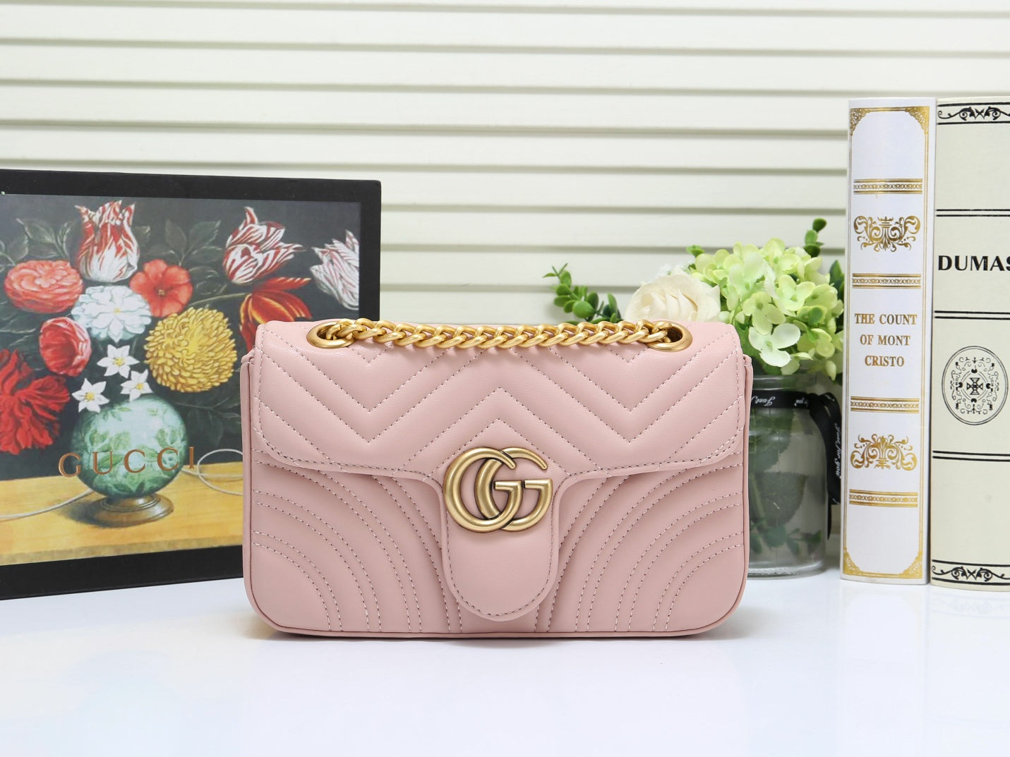 Gucci GG Marmont Small Matelassé Shoulder Bag - Dusty Pink