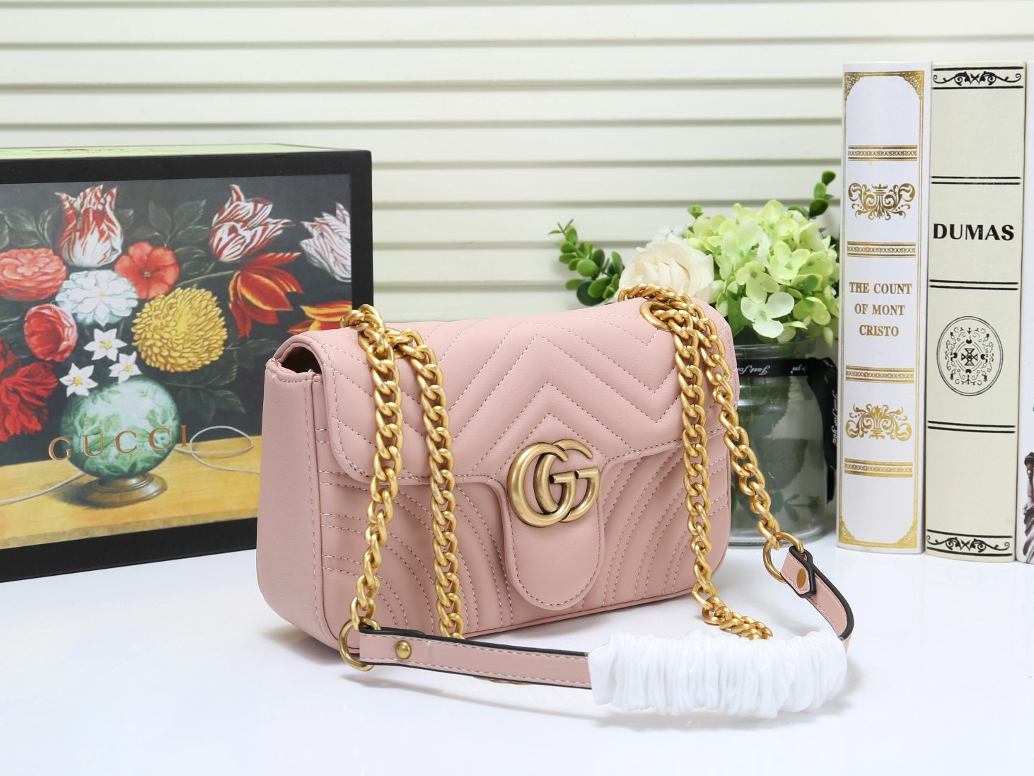 Gucci GG Marmont Small Matelassé Shoulder Bag - Dusty Pink