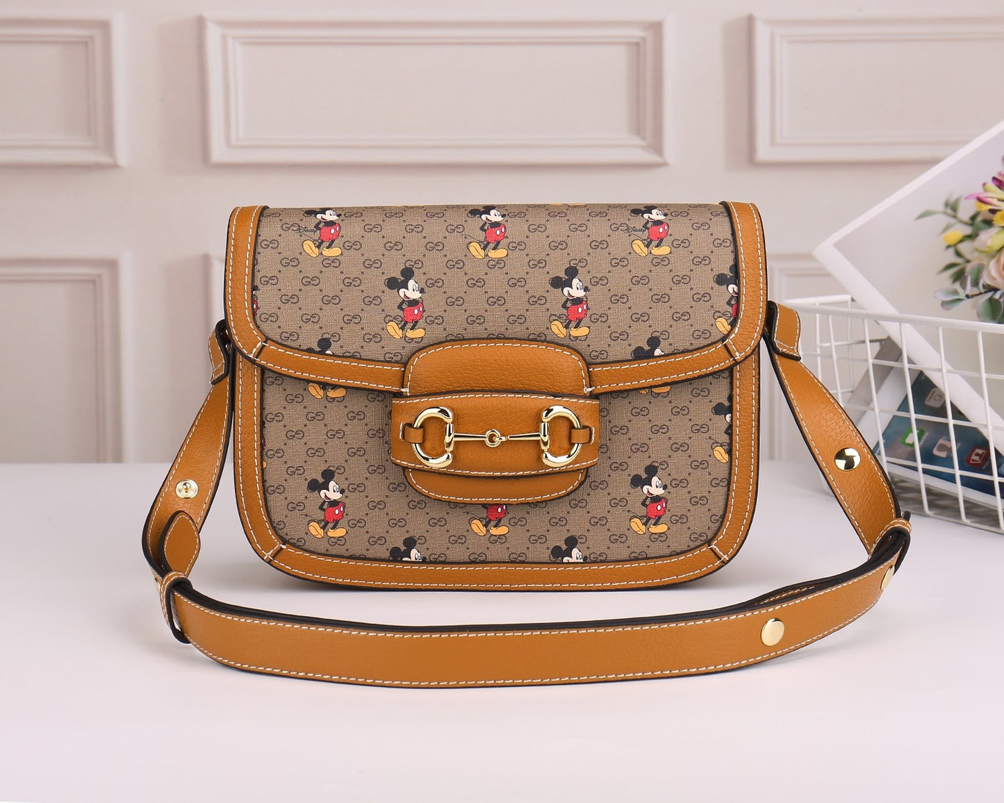 Gucci x Disney Mickey Mouse Horsebit 1955 Shoulder Bag