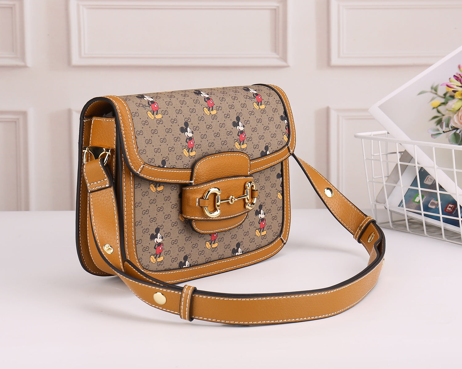 Gucci x Disney Mickey Mouse Horsebit 1955 Shoulder Bag