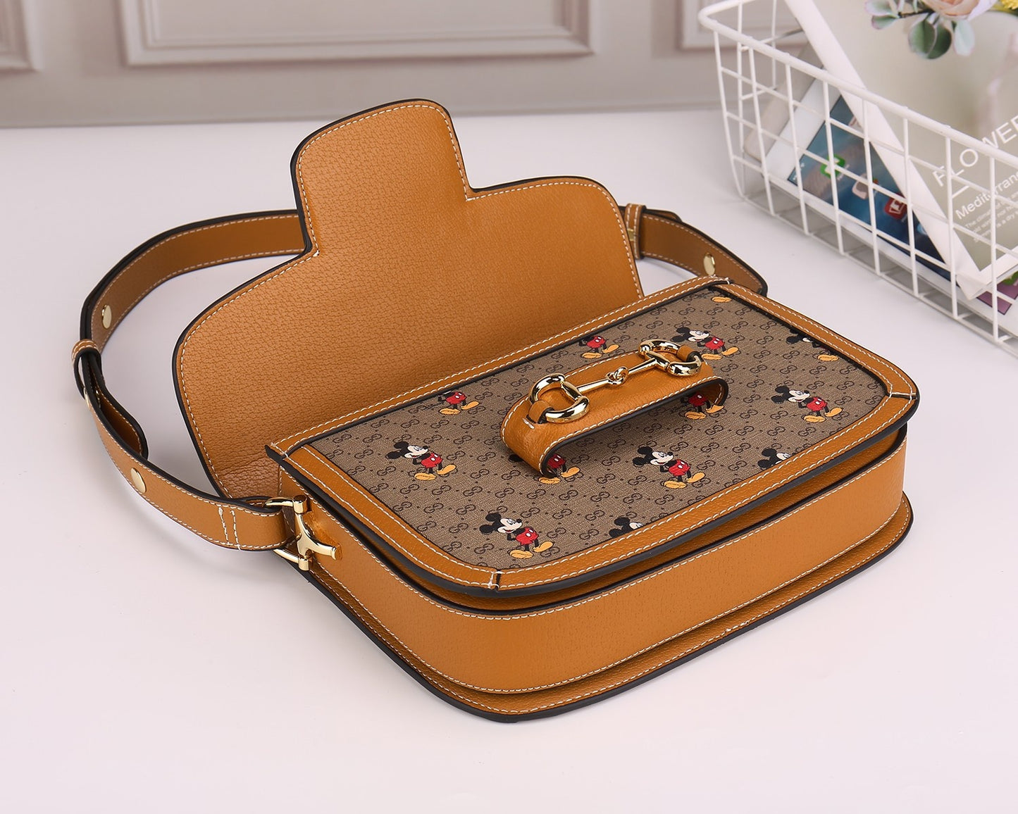 Gucci x Disney Mickey Mouse Horsebit 1955 Shoulder Bag