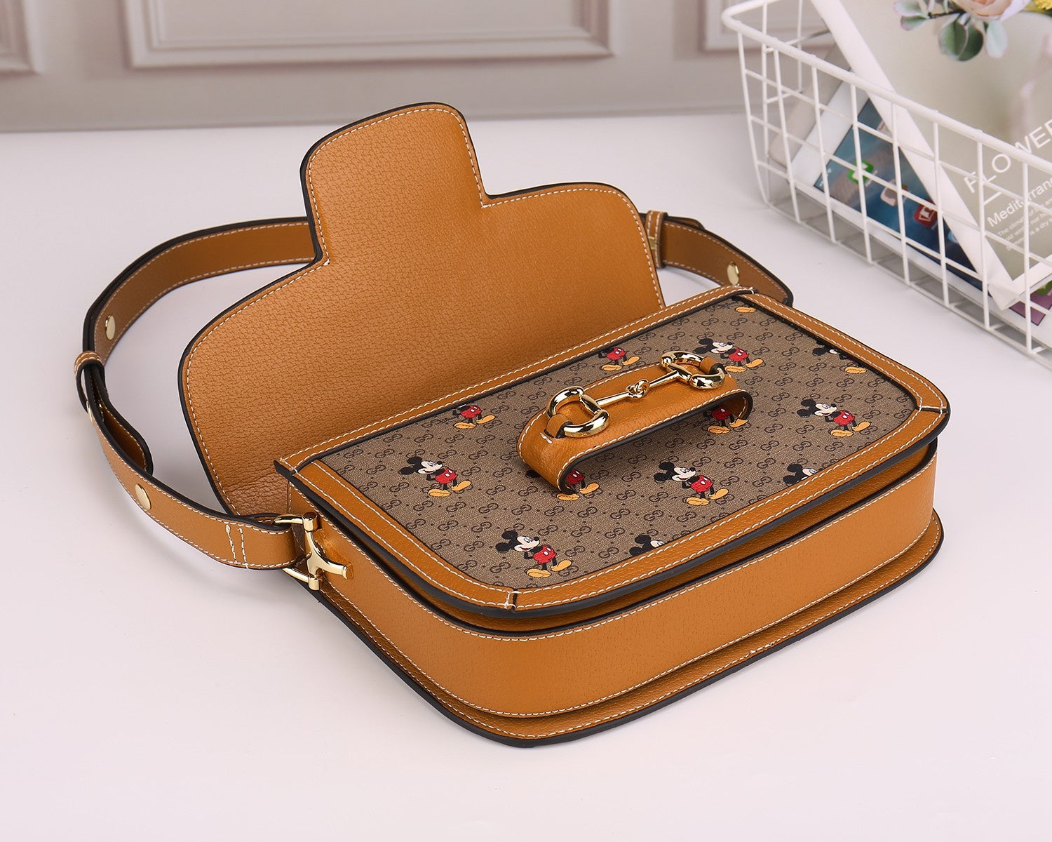Gucci x Disney Mickey Mouse Horsebit 1955 Shoulder Bag