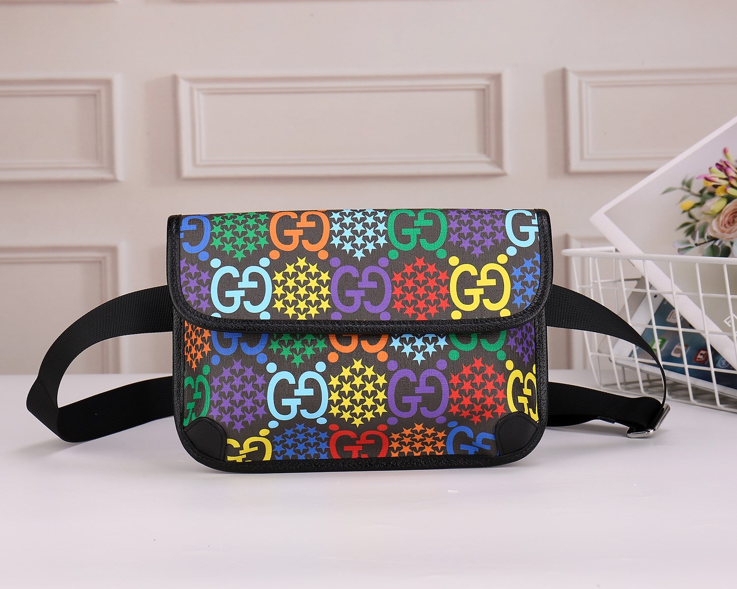 Multicolor GG Logo Canvas Belt Bag - Vibrant Waist Pack