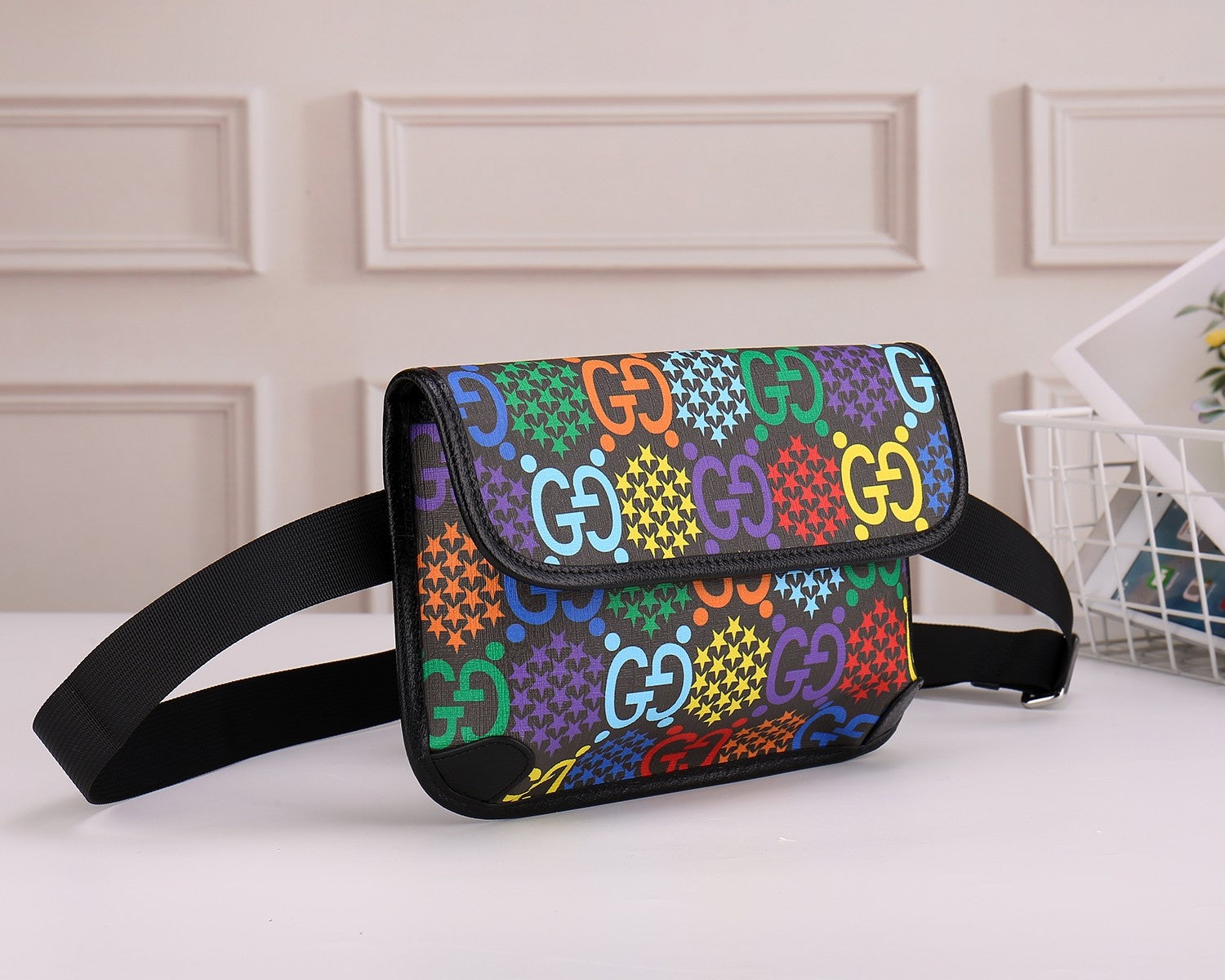 Multicolor GG Logo Canvas Belt Bag - Vibrant Waist Pack