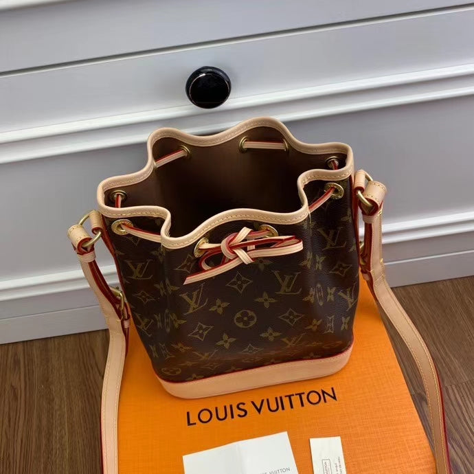 Louis Vuitton Nano Noé Monogram Canvas Crossbody Bucket Bag