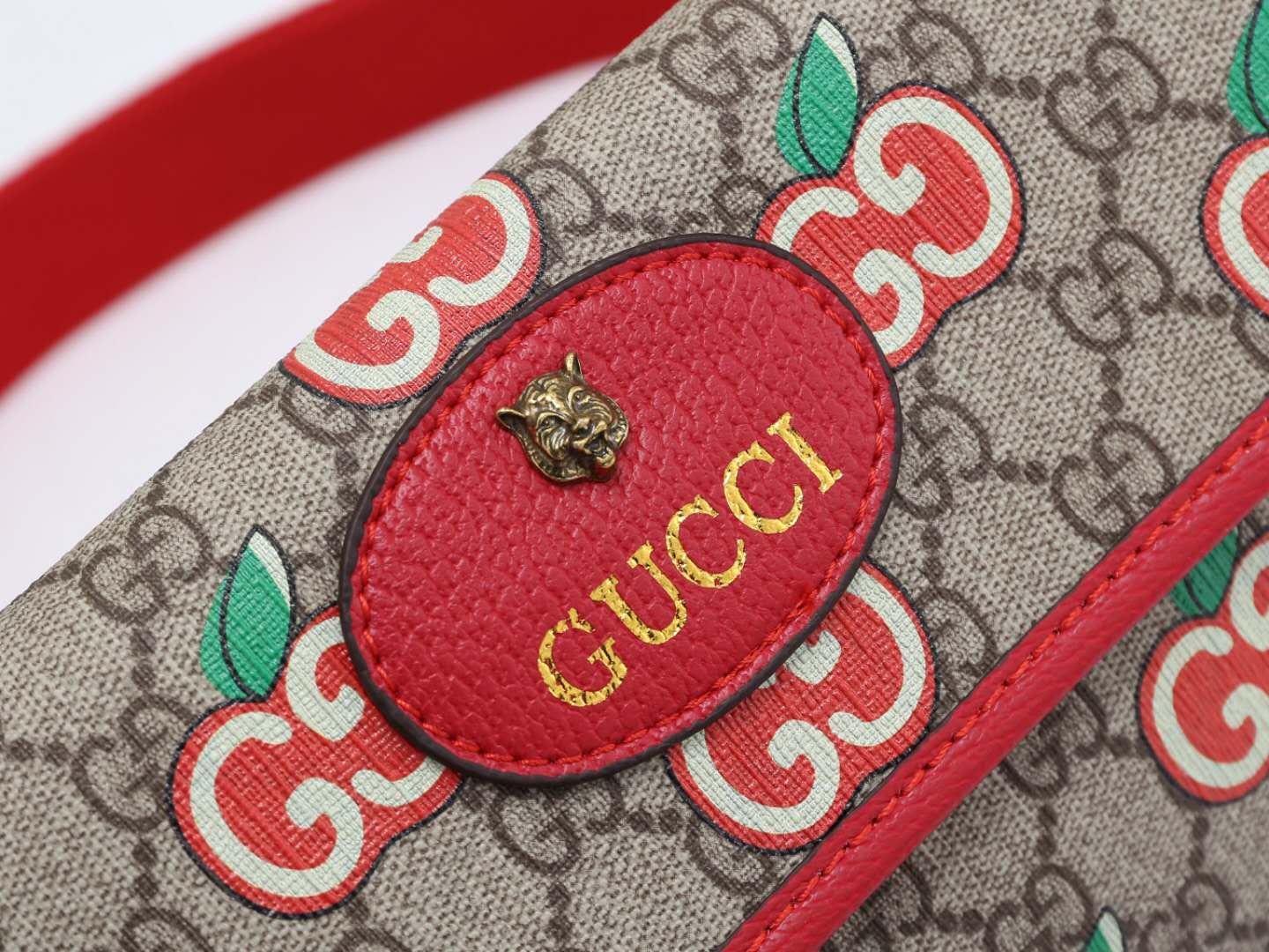 Gucci Kids GG Supreme Apple Print Belt Bag - Beige &amp; Red Canvas