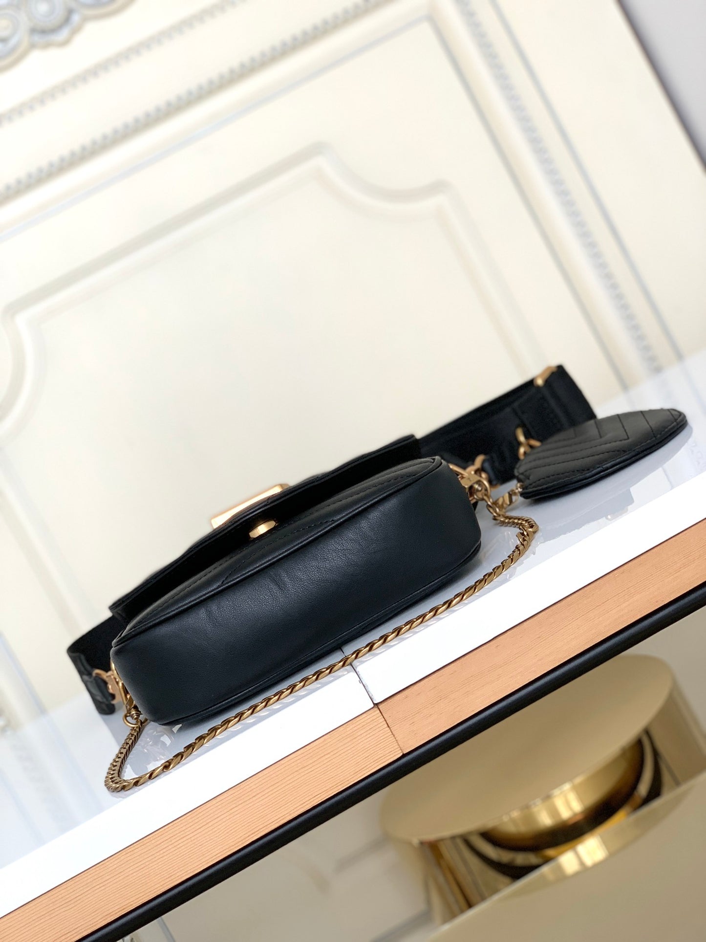 Louis Vuitton New Wave Multi Pochette Black Quilted Leather Crossbody Bag