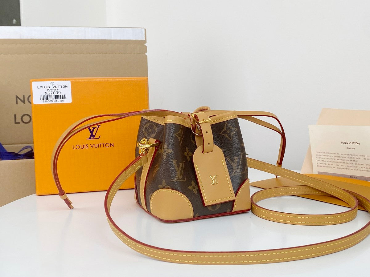 Louis Vuitton Nano Noé Monogram Canvas Crossbody Bucket Bag