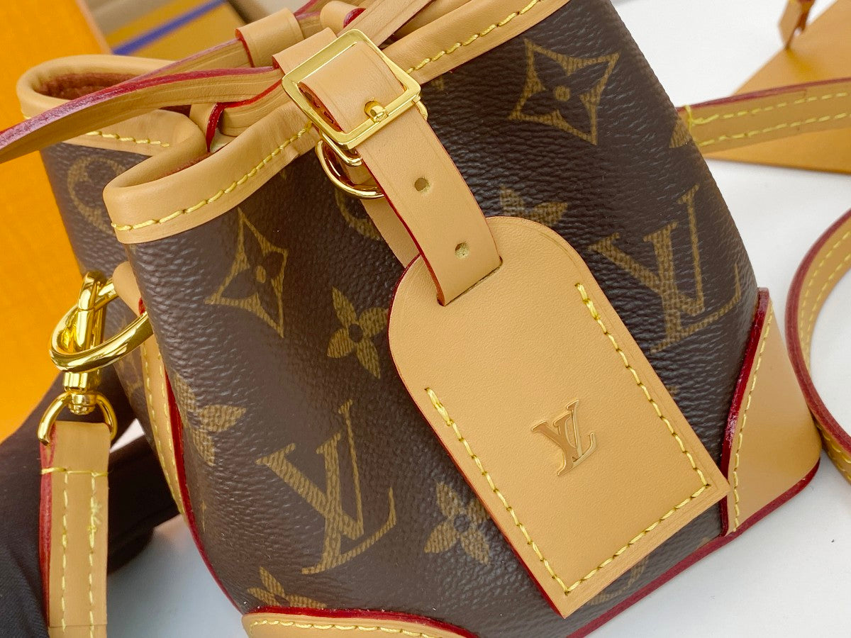 Louis Vuitton Nano Noé Monogram Canvas Crossbody Bucket Bag