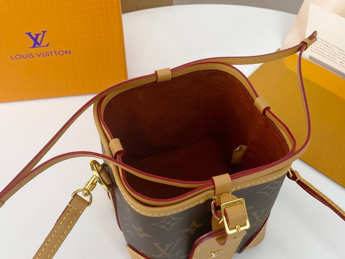 Louis Vuitton Nano Noé Monogram Canvas Crossbody Bucket Bag